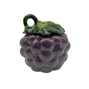 Metlox MCM California Pottery Grape Canister Cookie Jar Kitchen Collectible USA
